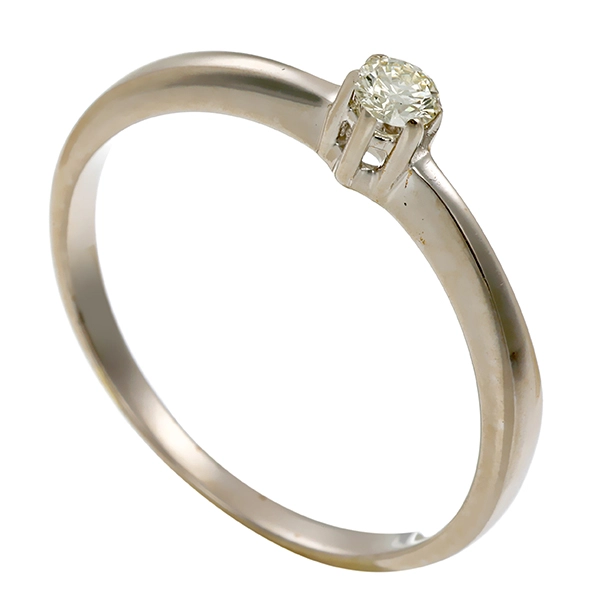 Brillantring, 9K, Weißgold, 0,10ct