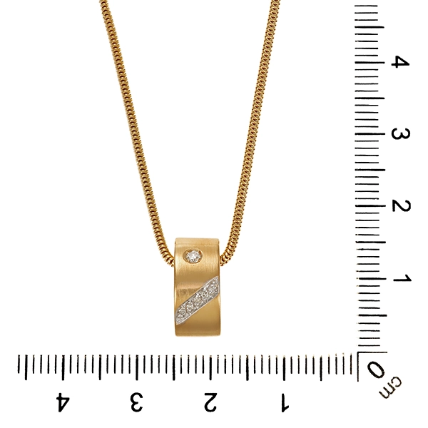 Collier, 14K, Gelbgold, Brillanten