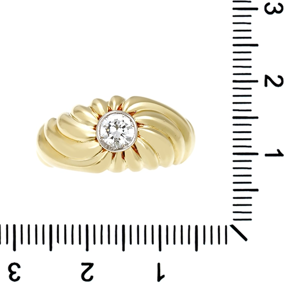 Diamantring, 14K, Gelb-/Weißgold, Brillant 0,34 ct
