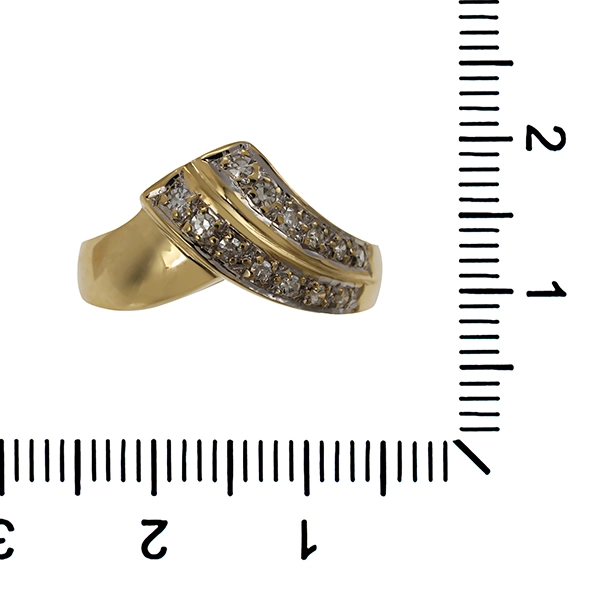 Diamantring, 14K, Gelb-/Weißgold