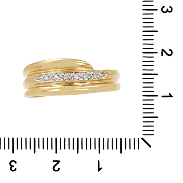 Diamantring, 14K, Gelb-/Weißgold, Diamanten