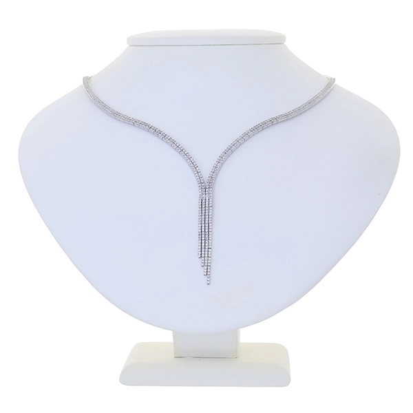 Collier, 14K, Weißgold, Zirkonia