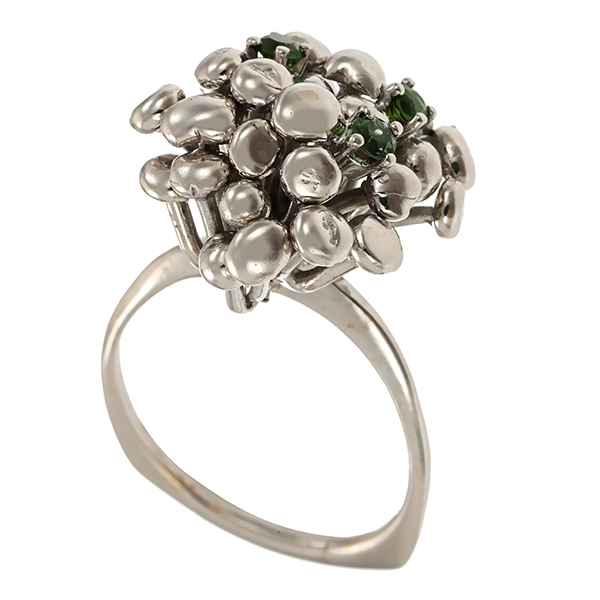 Ring, 14K, Weißgold, Turmalin