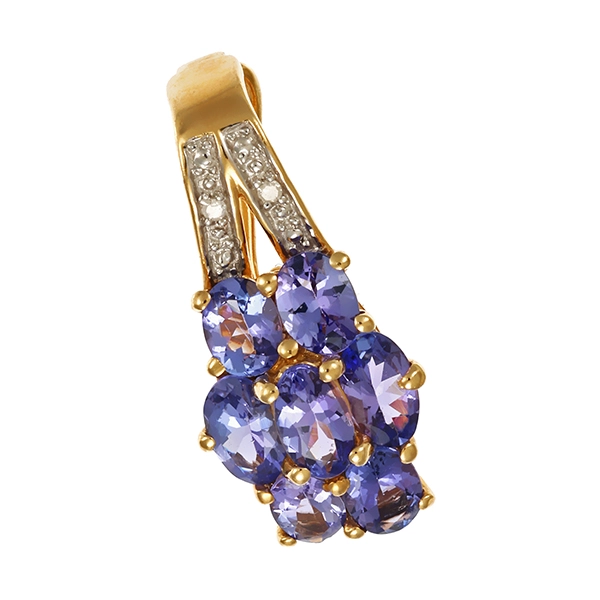Anhänger, 14K, Gelbgold, Tansanit