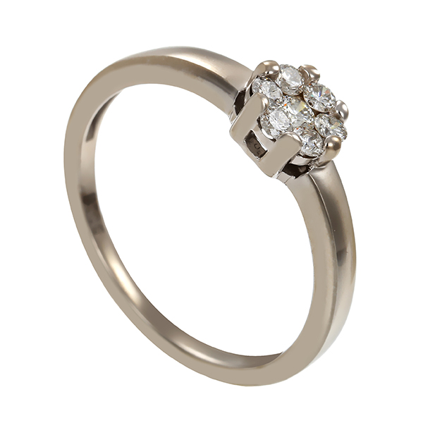 Brillantring, 14K, Weißgold, 0,23ct