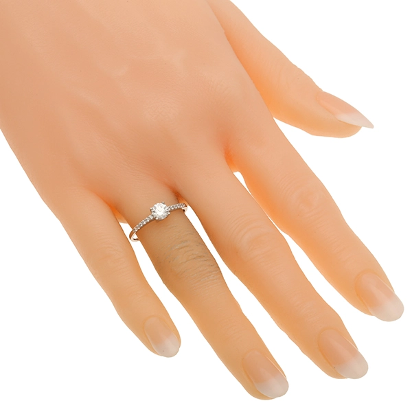 Ring, 14K, Weißgold, Zirkonia