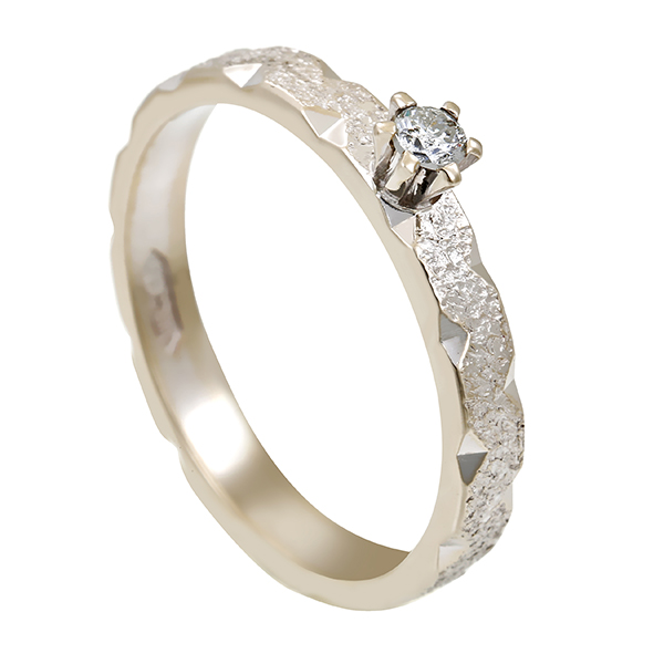 Diamantring, 14K, Weißgold, Brillant