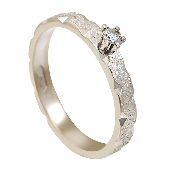 Diamantring, 14K, Weißgold, Brillant