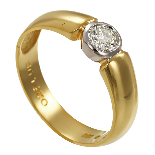 Brillantring, 14K, Gelb-/Weißgold, 0,25ct