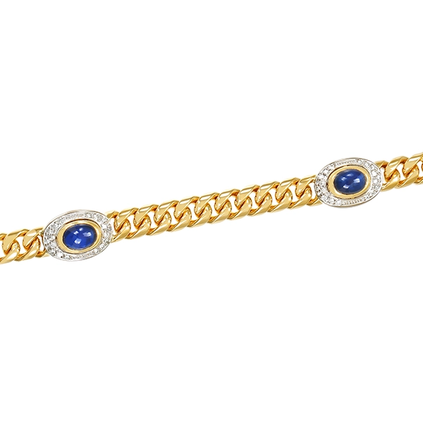 Armband, 18K, Gelb-/Weißgold, Brillanten, Saphire