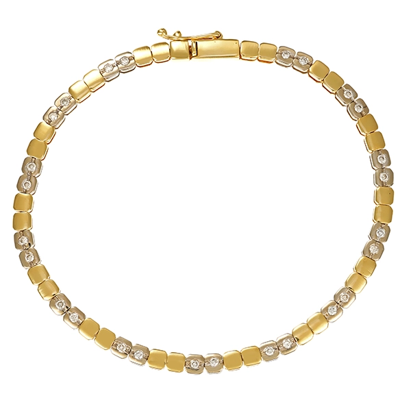 Armband, 14K, Gelb-/Weißgold, Brillanten 0,39 ct