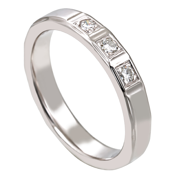 Diamantring, 14K, Weißgold, Brillanten 0,12 ct