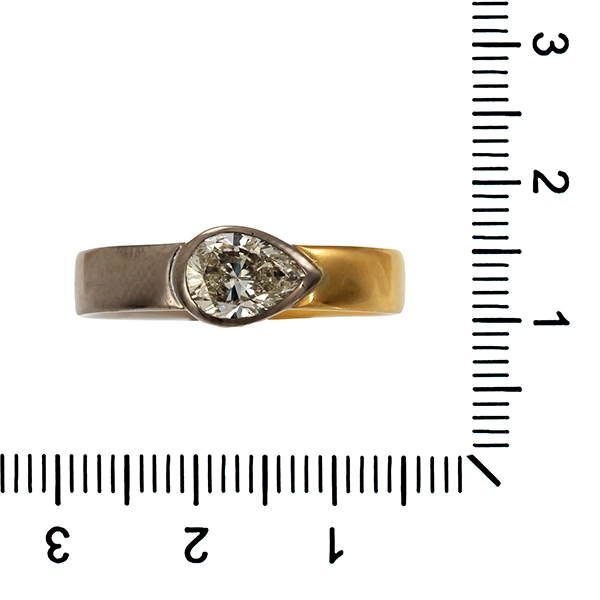 Diamantring, 18K, Gelb-/Weißgold, Diamant 1,00 ct