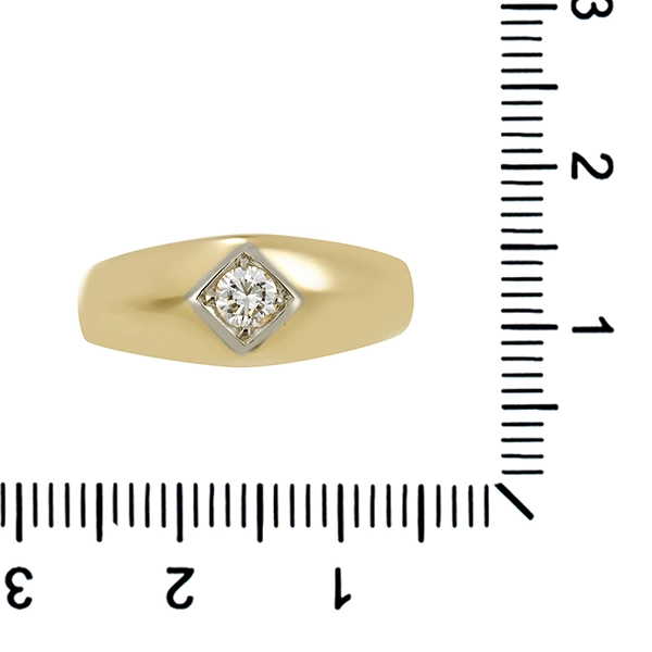 Diamantring, 14K, Gelb-/Weißgold, Brillant 0,18 ct