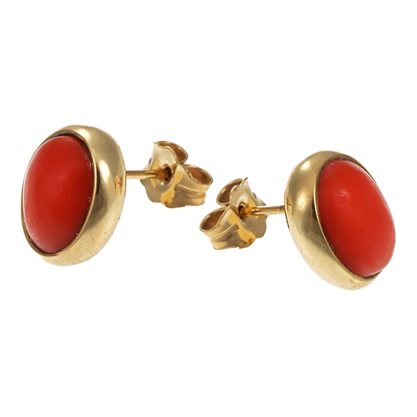Ohrstecker, 8K, Gelbgold, Korallen