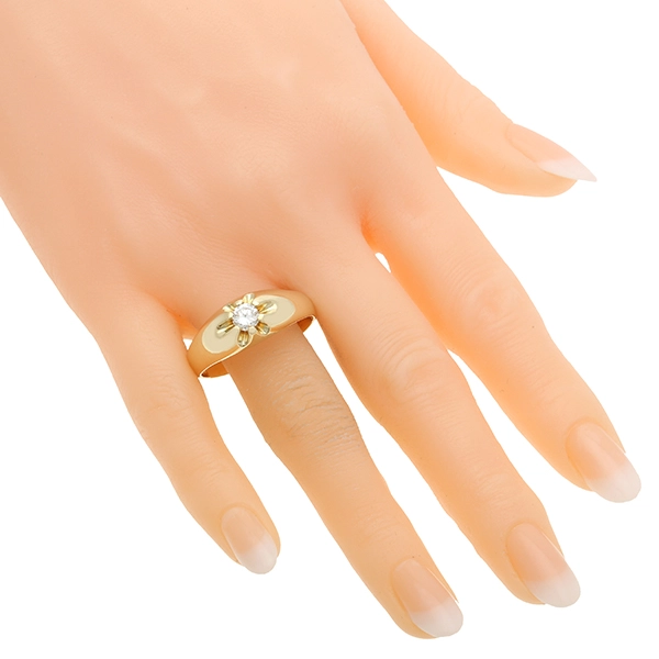 Herrenring, 14K, Gelbgold, Brillant 0,46 ct