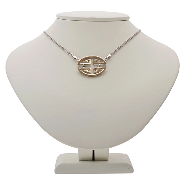 Collier, 14K, Weißgold, Anker-, 2-reihig