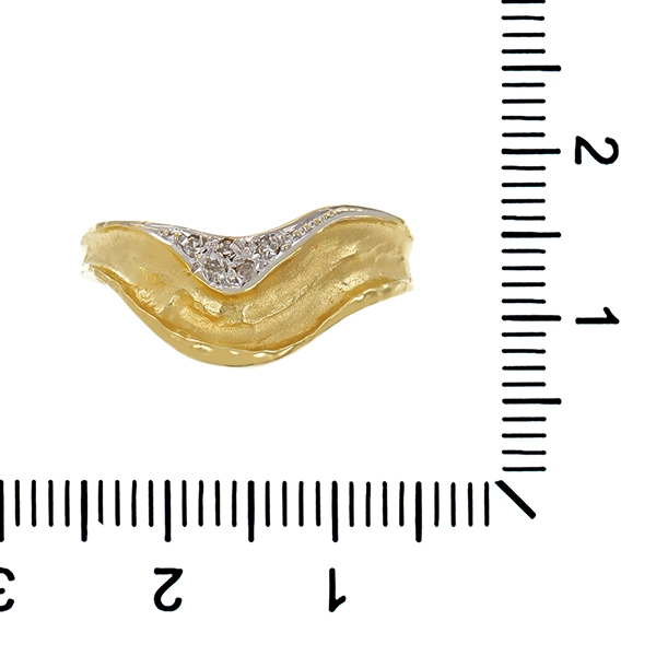 Diamantring, 14K, Gelb-/Weißgold, Diamanten