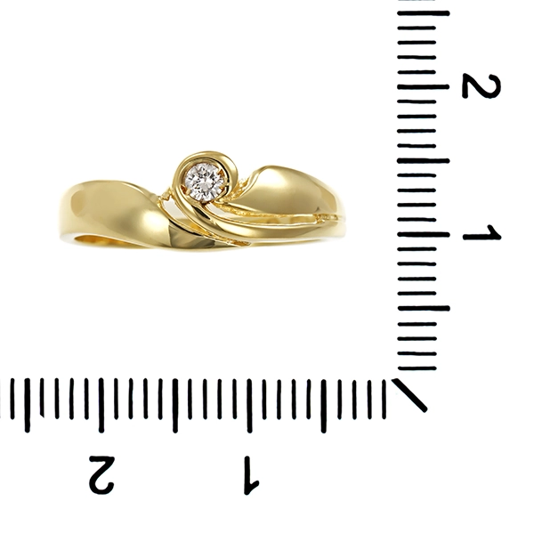 Brillantring, 14K, Gelbgold