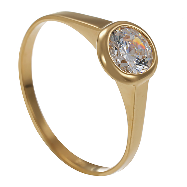 Ring, 14K, Gelbgold, Zirkonia