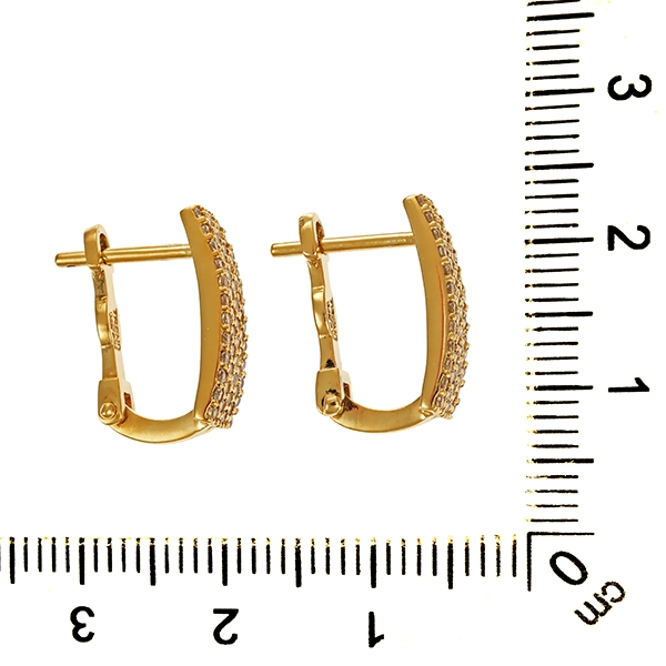 Ohrhänger, 14K, Gelbgold, Zirkonia