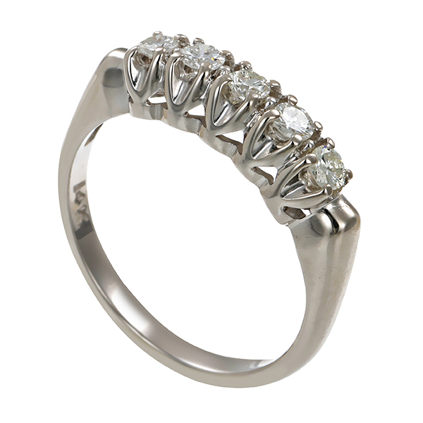 Ring, 14K, Weißgold, Brillanten