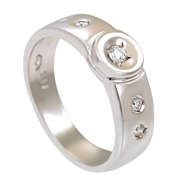 Diamantring, 14K, Weißgold, Brillanten