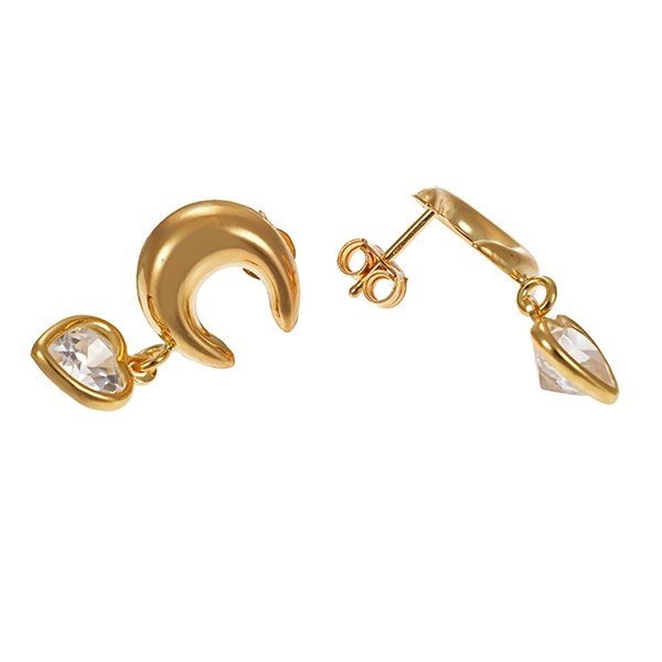 Steckhänger, 18K, Gelbgold, Zirkonia,