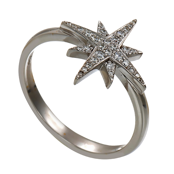 Diamantring, 18K, Weißgold, Brillanten 0,23 ct