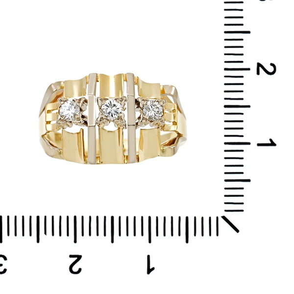 Brillantring, 14K, Gelb-/Weißgold