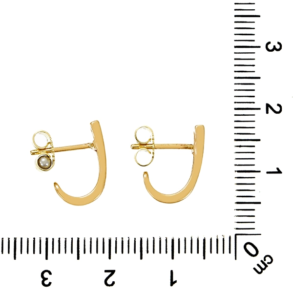 Steckcreolen, 14K, Gelbgold, Brillanten