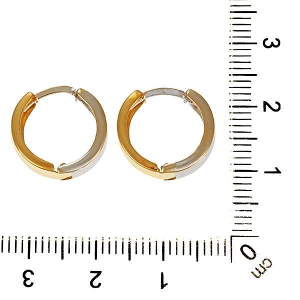 Creolen, 18K, Gelb-/Weißgold rhodiniert