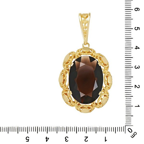 Anhänger, 14K, Gelbgold, Rauchquarz