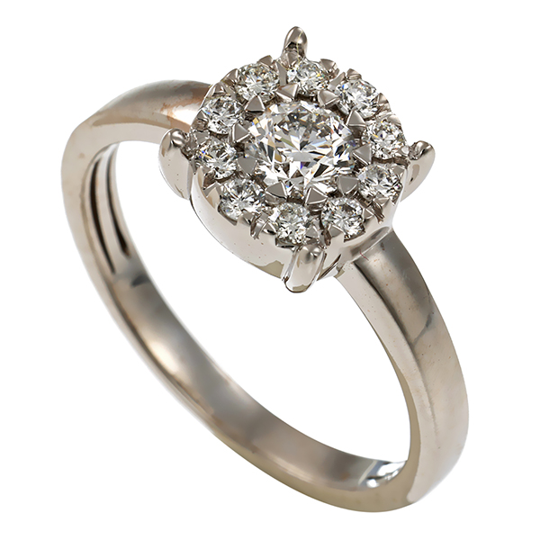 Brillantring, 18K, Weißgold