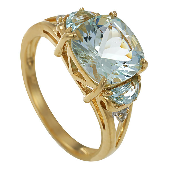 Ring, 9K, Gelbgold, Beryll