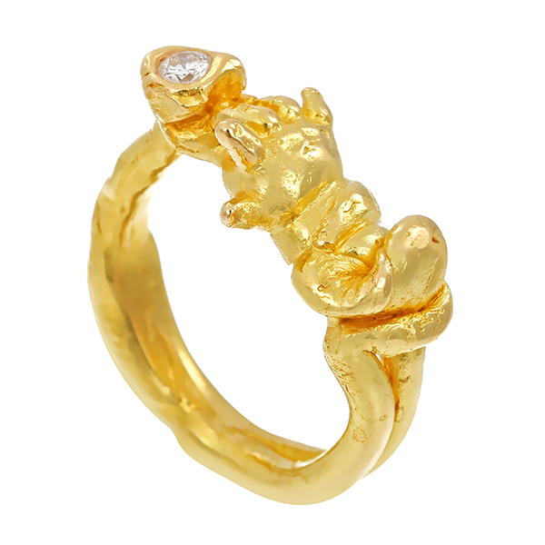 Diamantring, 18K, Gelbgold, Brillant