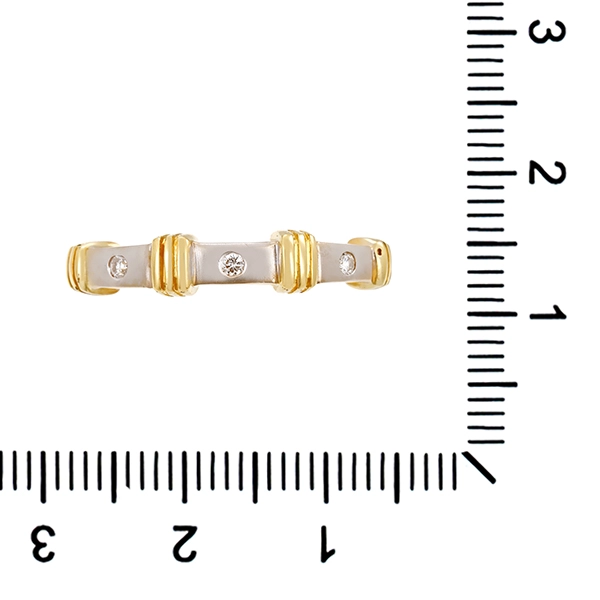 Diamantring, 18K, Gelb-/Weißgold, Brillanten