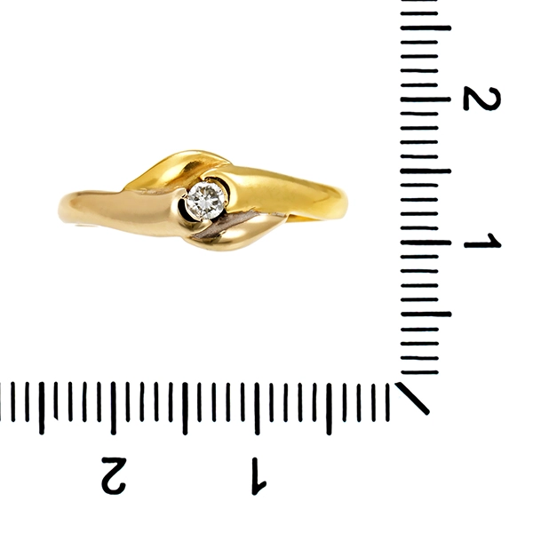 Diamantring, 18K, Gelb-/Weißgold, Brillant
