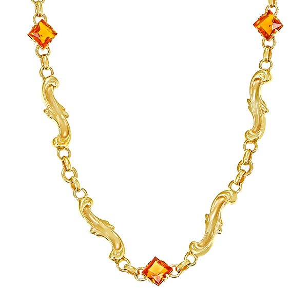 Collier, 8K, Gelbgold, Citrin