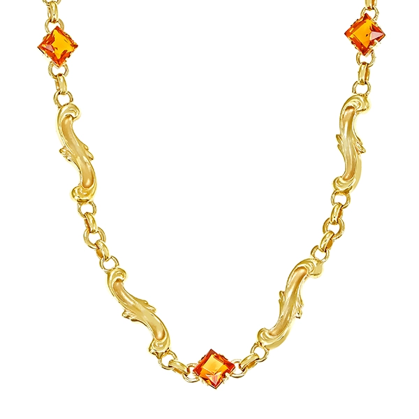 Collier, 8K, Gelbgold, Citrin