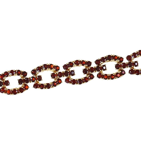 Armband, 8K, Gelbgold, Granat