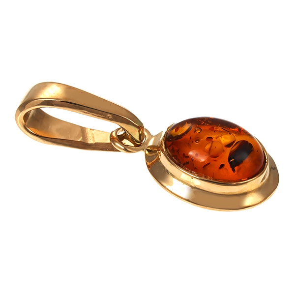 Anhänger, 14K, Gelbgold, Bernstein