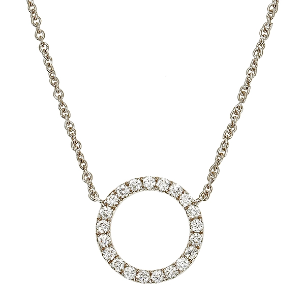 Collier, 14K, Weißgold, Brillanten