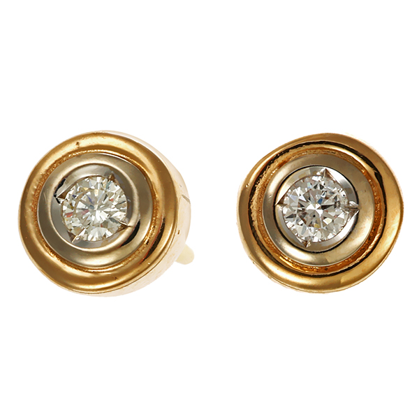 Ohrstecker, 14K, Gelb-/Weißgold, Brillant