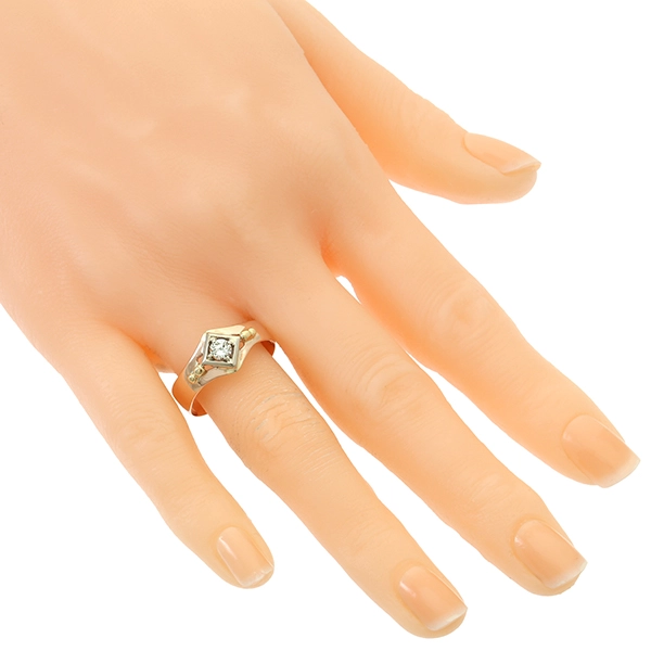 Ring, 14K, Rot-/Gelbgold, Brillant