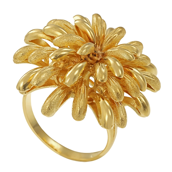 Ring, 18K, Gelbgold, Blume