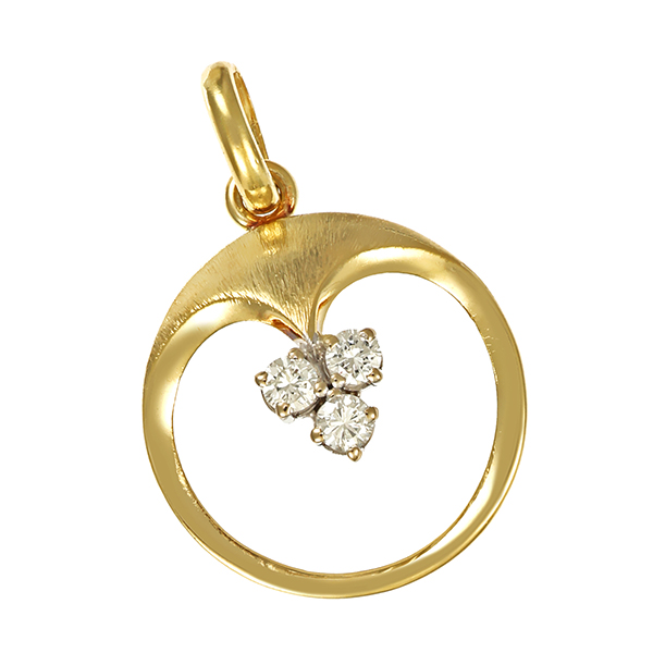 Anhänger, 14K, Gelb-/Weißgold, Brillanten