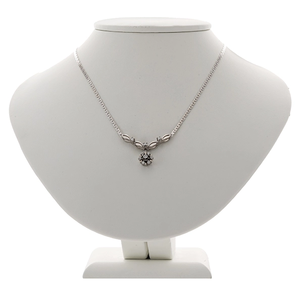 Collier, 14K, Weißgold, Brillanten