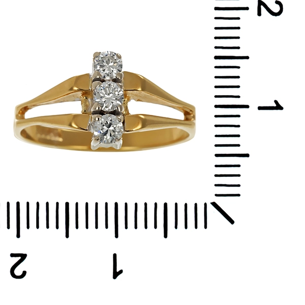 Diamantring, 14K, Gelb-/Weißgold , Brillanten zus ca 0,21ct