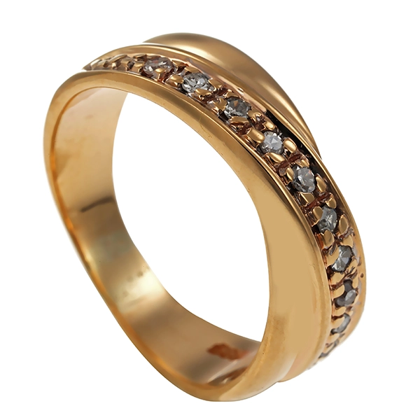 Diamantring, 14K, Gelbgold